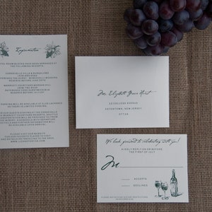 Vineyard Winery Wedding Pocket Card Invitation Deposit image 4