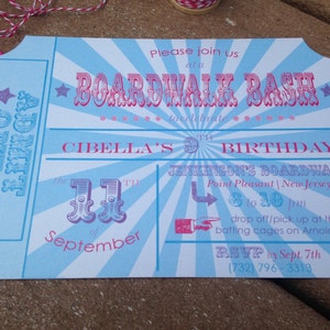 At the Boardwalk Invitation Carnival Party Invitations Wedding Save the Date Vintage Retro Retainer image 2