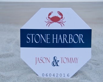 Beach Badge Wedding Table Number Sign Deposit