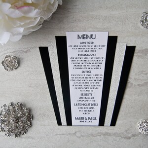 Art Deco Wedding Menu Formal Black Tie Wedding Menus Retainer image 3