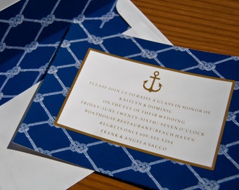 Nautical Wedding Invitation | Anchor Invitation | Rehearsal Dinner Invitations | Seaside Invites | Nautical Invites Deposit