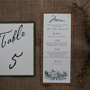 Winery Vineyard Wedding Menu Layered Cork Deposit image 2