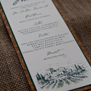 Winery Vineyard Wedding Menu Layered Cork Deposit image 4