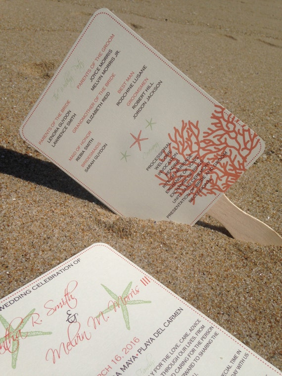 Paddle Fan Wedding Program Deposit By Belleza E Luce Catch My Party