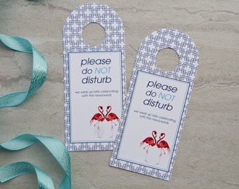 Do not Disturb Door Hanger | Wedding Door Signs | Beach Modern Tropical Flamingo Door Hanger Deposit