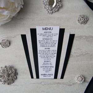 Art Deco Wedding Menu Formal Black Tie Wedding Menus Retainer image 1