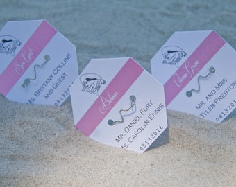 Beach Badge Wedding Place Cards Deposit