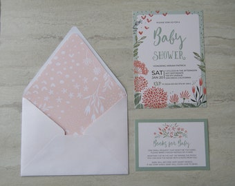 Floral Baby Shower Invitations | Sip n See Invites | Baby Shower Invites | Bridal Shower Invitation Deposit