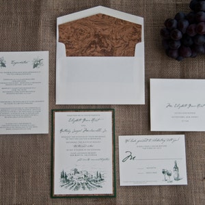 Vineyard Winery Wedding Pocket Card Invitation Deposit image 2