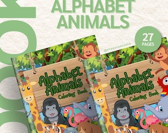 Animal Alphabet Coloring Book, ABC Animal Coloring Book - Interactive Learning for Children, Coloring Book with Cute Animal Letters