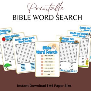 Printable Bible Word Search, Word Search Puzzle, Bible Word Search Puzzle Pack, Challenging Bible Word Quest,Engaging Bible Word Search