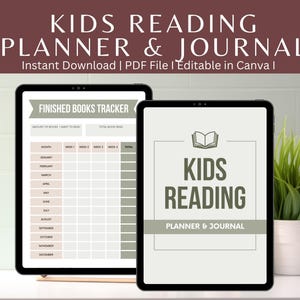 Kids Reading Planner and Journal, Kids Reading Log, Kids Reading Journal, Kids Reading Planner, Reading Planner for Kids, Planner for Kid