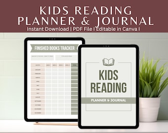Kinder Leseplaner und Journal, Kinder Lesetagebuch, Kinder Lesetagebuch, Kinder Leseplaner, Leseplaner für Kinder, Planer für Kind