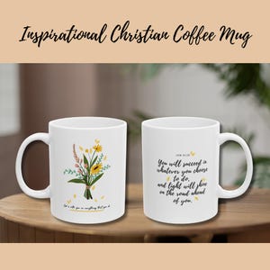 Inspirational Christian Coffee Mug - Encouraging Bible Verse Cup, Christian Gift Idea - Scriptural Coffee Cup with Inspirational Verse,