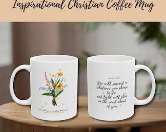 Taza de café cristiana inspiradora - Taza con versículo bíblico alentador, idea de regalo cristiano - Taza de café bíblica con versículo inspirador