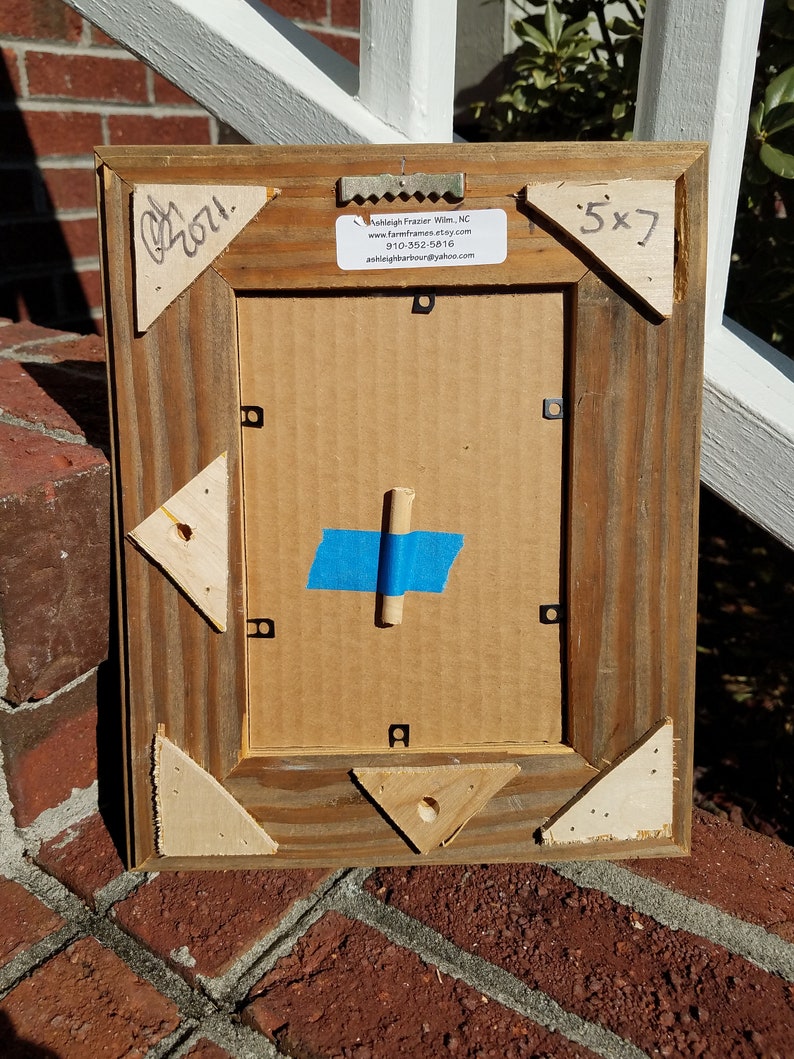5 x 7 TEAL BLUE old vintage wood picture frame