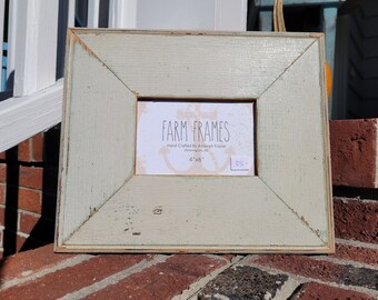 4 x 6 MINT GREEN old vintage wood picture frame