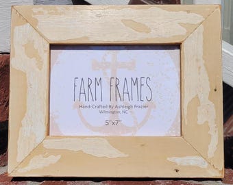 Cadre photo vintage en bois beige 5 x 7