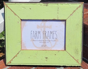 5 x 7 GREEN old vintage wood picture frame