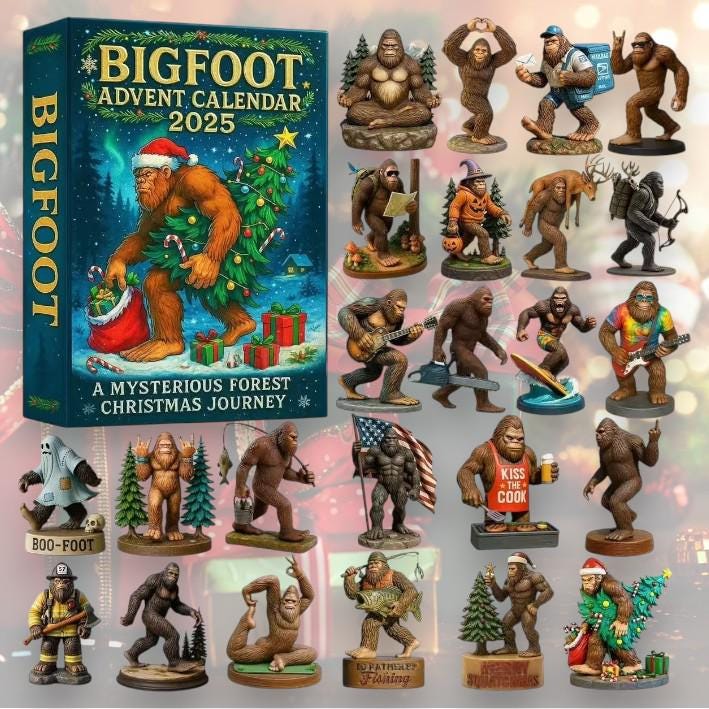 Discover Bigfoot Advent Calendar 2025, Sasquatch Christmas Decor, Funny Christmas Countdown Gift, Holiday Calendar