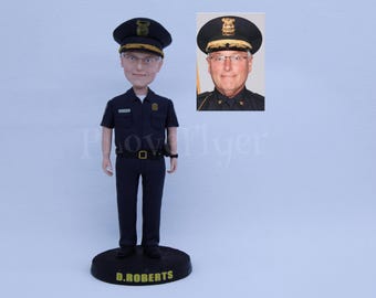 Custom Police Bobbleahd, Police Birthday Gift, Police Retirement Gift, Police Academy Gifts,  Fire fighter Bobblehaed, Officer Bobblehead
