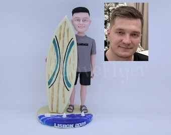 Custom Surfer Bobblehead, Personalized Best Surfer Birthday Gifts, Uncommon Summer Surfing Present For Boyfriend, Husband, Girlfriend, Wife