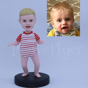 Custom Infant Bobblehead, 1st Birthday Gift Personalized, Boy Birthday Cake Topper, Custom Kids Figurine, Custom Gift For New Dad, Father