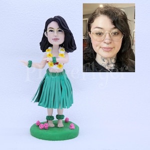 Custom Hula Girl Bobblehead, Custom Dashboard Hawaii Hula Dancer Figure, Personalized New Car Gift, Hawaii Hula Doll Tourism souvenir