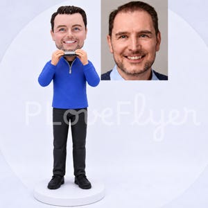 Custom Harmonicist Bobblehead, Personalized Harmonica Player Musician Gift, Customize Harmonica Figurine For Husband, Boyfriend, Dad, Boss