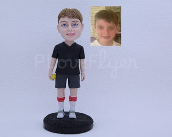 Aangepaste tennisjongen bobblehead, gepersonaliseerd beeldje tennisser, uniek sportcadeau voor hem, handgemaakt standbeeld tenniscoach, cadeau tennisfan