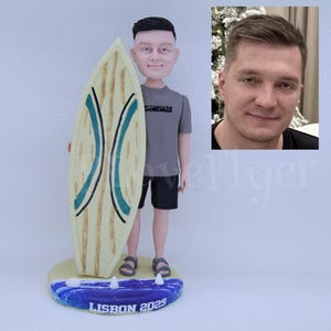 Benutzerdefinierte Surfer Bobblehead, personalisierte besten Surfer Geburtstagsgeschenke, ungewöhnlichen Sommer Surfen Geschenk für Freund, Ehemann, Freundin, Frau
