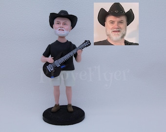 Bästa födelsedagspresenten för gitarrälskare, cool presentidé för gitarrspelare, present till gitarrentusiast, personlig bobblehead-present till pappa, lärare, honom