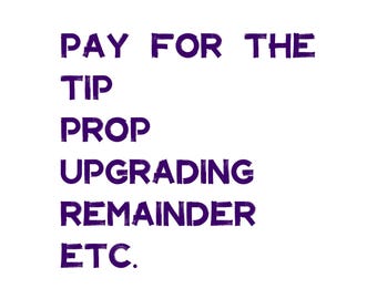 Bezahlen für das Trinkgeld, Prop, Upgrade, Rest usw,