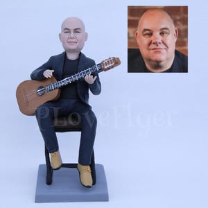 Guitar Player Bobblehead Custom, Personalized Birthday Gift For Guitar Lover, Uncommon Gift For Musician, Custom Gift For Husband, Boyfriend