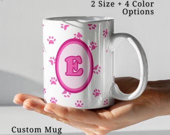 Paw Print Mug Custom Animal Lover Gift for Vet Tech Appreciation Cup Pink Personalized Veterinarian Drinkware for New Vet Nurse Student Gift