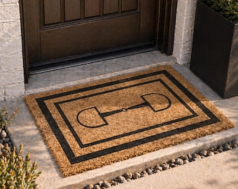 Zerbino equestre per esterni, tappeto d'ingresso di lusso in stile rustico, zerbino moderno western per la casa, regalo di inaugurazione per proprietari di cavalli, decorazione per la casa per lui