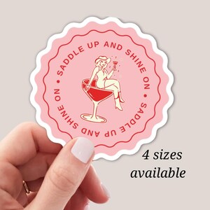 Pegatina de vaquera rosa con tema vintage del oeste para niña rodeo, idea de caja de regalo para el 21.° cumpleaños de una chica rodeo para despedida de soltera en Nashville