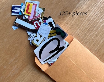 Pacchetto a sorpresa di lettere ritagliate a mano da riviste per la creazione di vision board, kit per feste, artigianato per adulti, materiali per scrapbooking, progetto artistico con carta riciclata