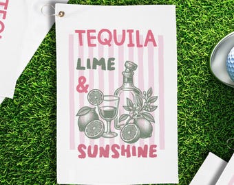 Regalo per gli amanti del golf, asciugamano estivo estetico, accessorio a tema golf caddie, rosa preppy, regalo per gli amanti della tequila, regalo per un nuovo amico golfista