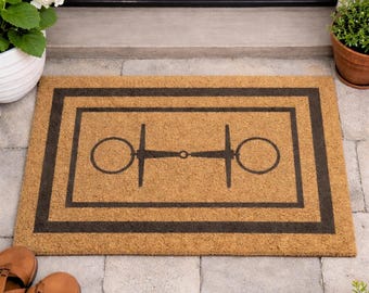 Western Door Mat Modern Rodeo Home Decor Outdoor Rug for Horse Lover House Warming Gift for Equestrian Birthday Idea for Classic Cowboy Art
