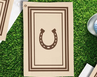 Asciugamano da golf a forma di ferro di cavallo, stile western country club, asciugamano sportivo estetico, regalo equestre per cowboy, golfista, borsa sportiva, amico, idea regalo di compleanno per lui