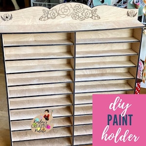 Digital File holds 120+ bottles Paint Rack Holder Stand Glowforge Craft SVG PDF Silhouette File Paint Stand Paint Organizer