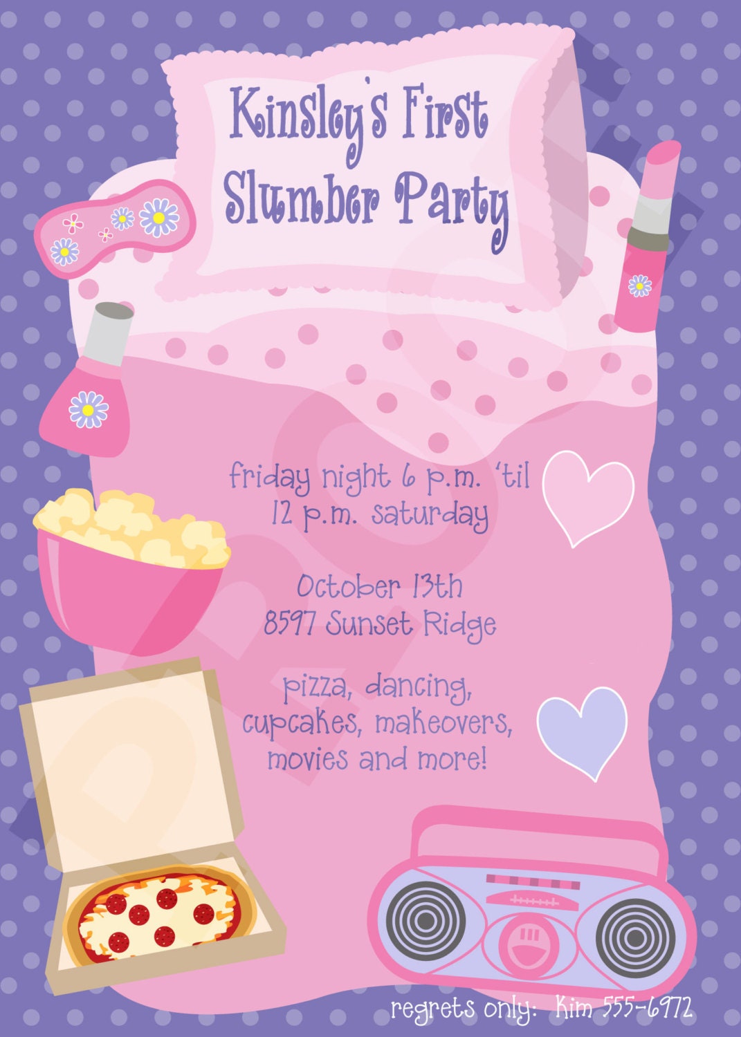 Printable Slumber Party Birthday Printable Invitation Girl Etsy Printable Slumber Party Birthday Printable Invitation Girl Etsy
