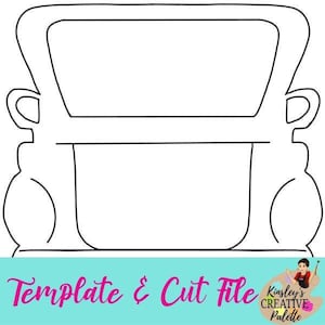 Vintage Truck Back Door Hanger Template (Downloadable) -cut files Template -stencil- Door Hanger Template - Cut Template