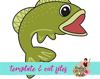 Fish Door Hanger Template - Fishing Door Template - Animal Door Stencil - Wooden Door Hanger Template - Cut Template - Paint Guide