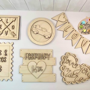 DIGITALE BESTANDEN Valentijnsdag Tiered Tray DIY kit, Valentine decor Tiered Tray Decor | Glowforge Laser Files | Laser cut-bestanden voor trays