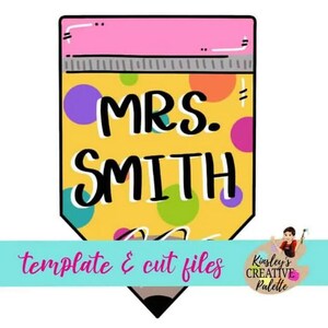 Fat Pencil Door Hanger Template (Downloadable) -cut files Template -stencil- Door Hanger Template - Cut Template