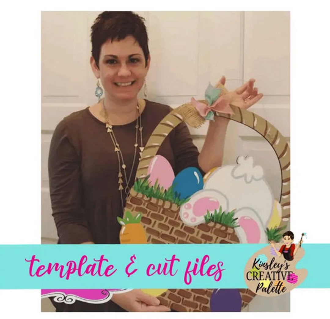 Easter Basket Door Hanger Template downloadable Door Etsy