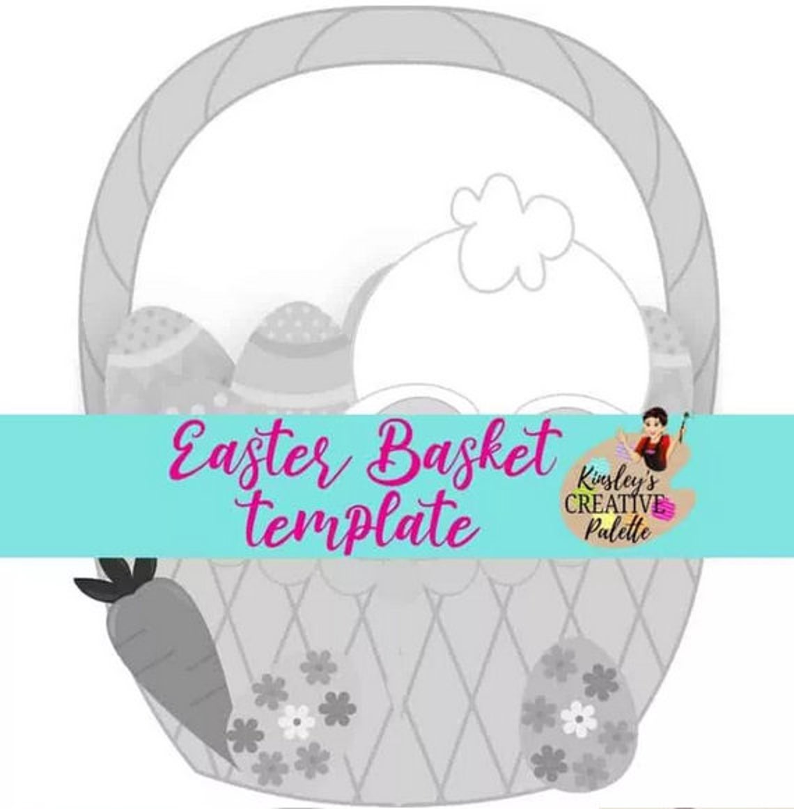 Easter Basket Door Hanger Template downloadable Door Etsy