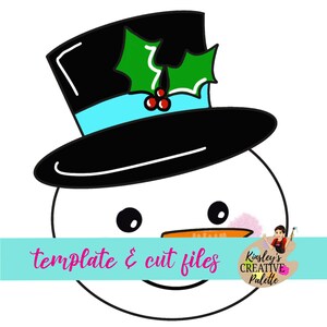 Snowman wooden door hanger template - snowman cut files Template - stencil - Door Hanger Template - Cut Template - Paint Guide